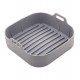 Forma 21cm X6,6cm Quadrada de Silicone para Air Fryer Cinza
